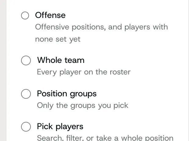An install with Mesh in it, going to the offense's 1s and 2s by the depth chart